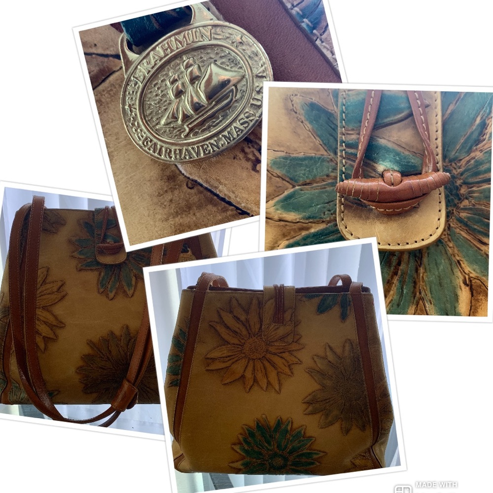 Brahmin Vintage Leather Flower Purse